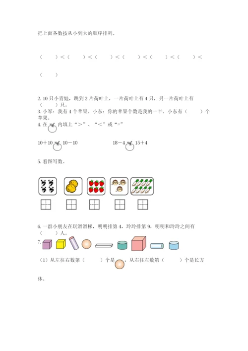 人教版数学一年级上册期末测试卷（能力提升）word版.docx