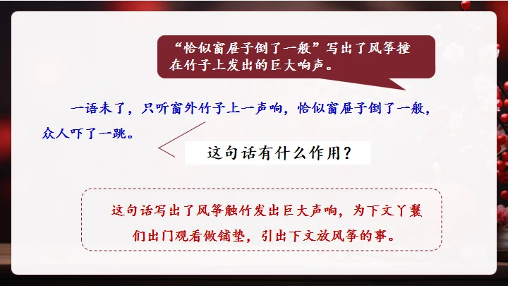 红楼春趣红梅花枝通用PPT模板