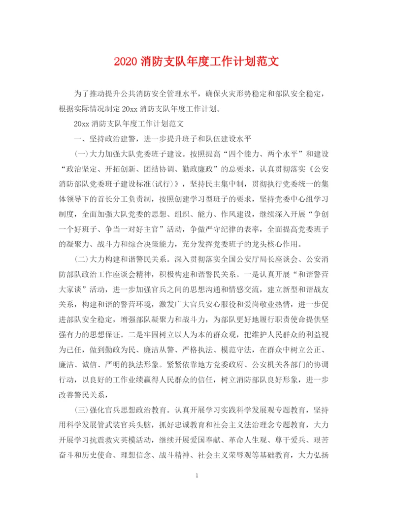 精编之消防支队年度工作计划范文.docx