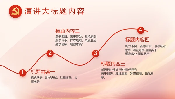 红色大气党员读书分享会动态PPT模板