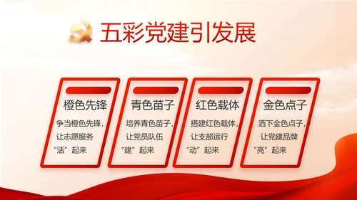 红色大气党建党支部年终工作总结PPT