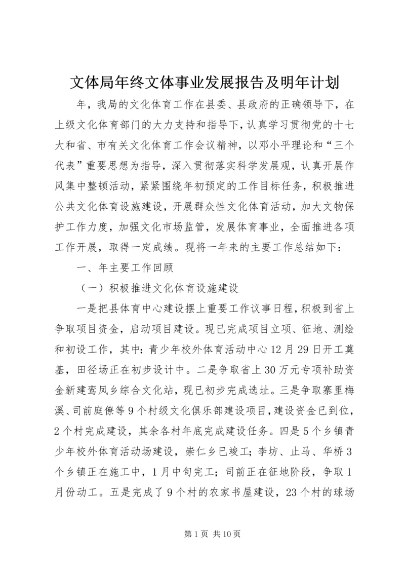 文体局年终文体事业发展报告及明年计划.docx