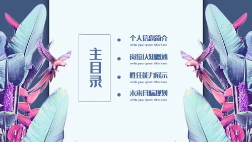 羽毛艺术个人简历通用PPT模板