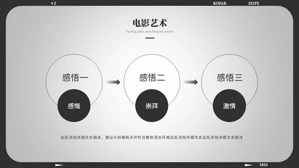 黑白简约风电影介绍电影观后感电影推荐电影分享ppt模板