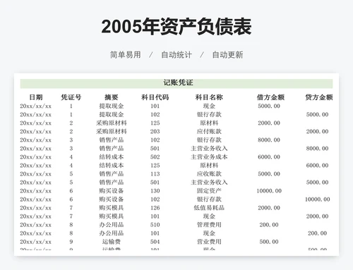 2005年资产负债表