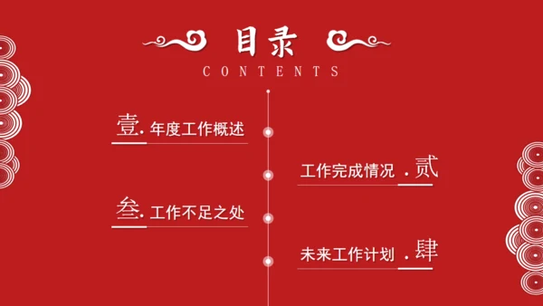 大气中国红年终总结通用PPT模板