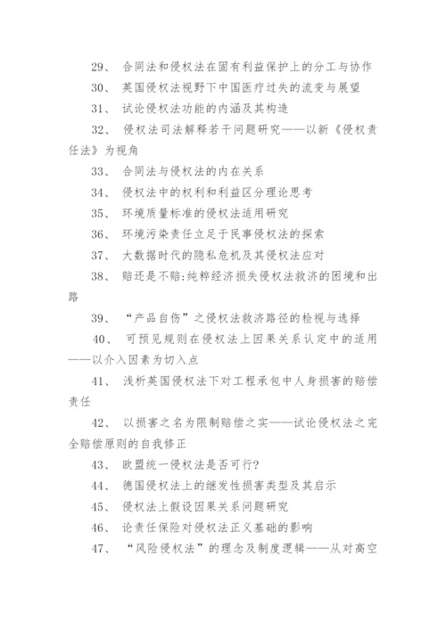 各类法律相关专业论文题目.docx