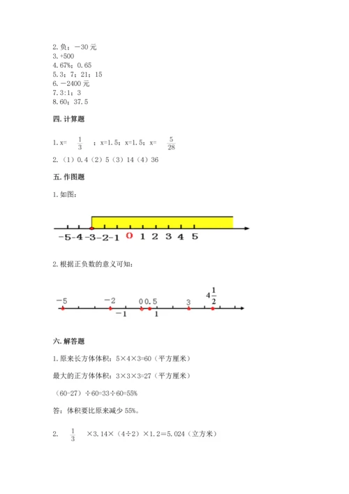 人教版六年级下册数学期末测试卷附答案（能力提升）.docx