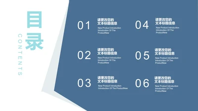 蓝色简约风总结汇报PPT目录