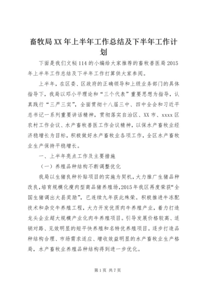 畜牧局XX年上半年工作总结及下半年工作计划.docx