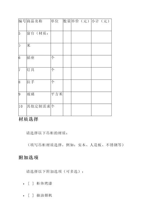 怒江吊柜定制商家报价单