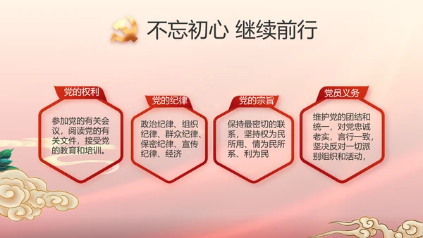 蓝色党建党支部述职报告动态PPT党课