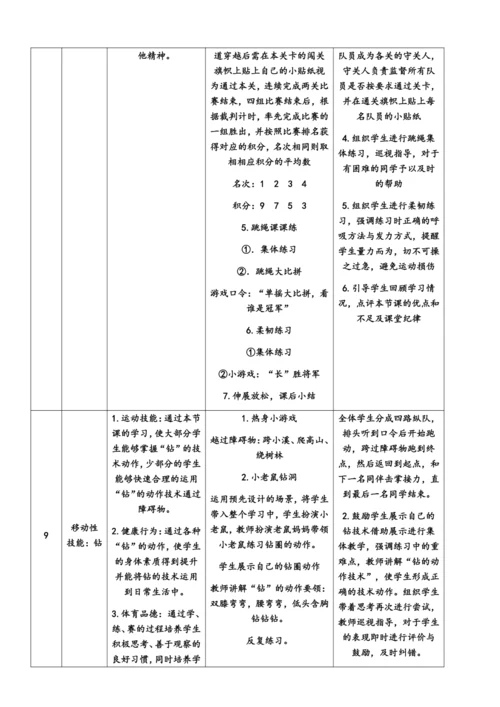小学体育与健康1年级（基本运动技能＋柔韧与灵敏）大单元教学设计