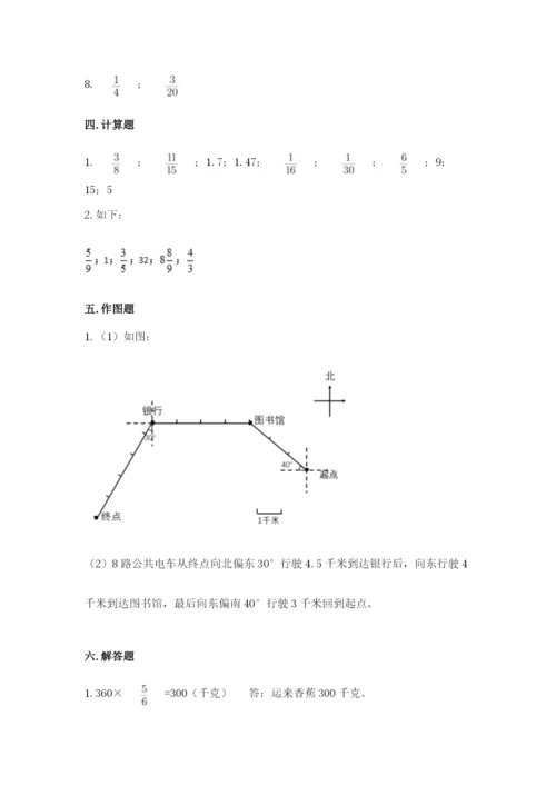 小学数学六年级上册期末测试卷附答案【a卷】.docx