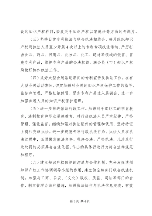 市知识产权局专利行政执法工作计划.docx