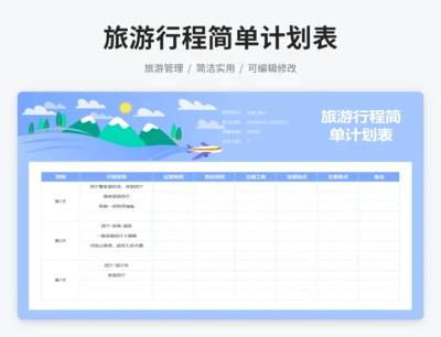 旅游行程简单计划表