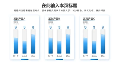 PPT柱状图蓝色简约风