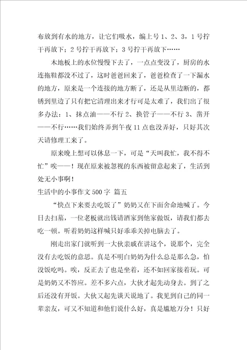 生活中的小事作文500字
