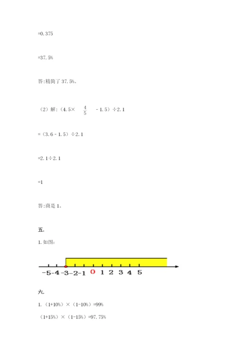 人教版六年级数学下学期期末测试题加答案.docx