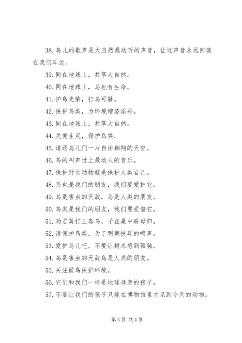 保护鸟儿爱护环境的宣传标语.docx