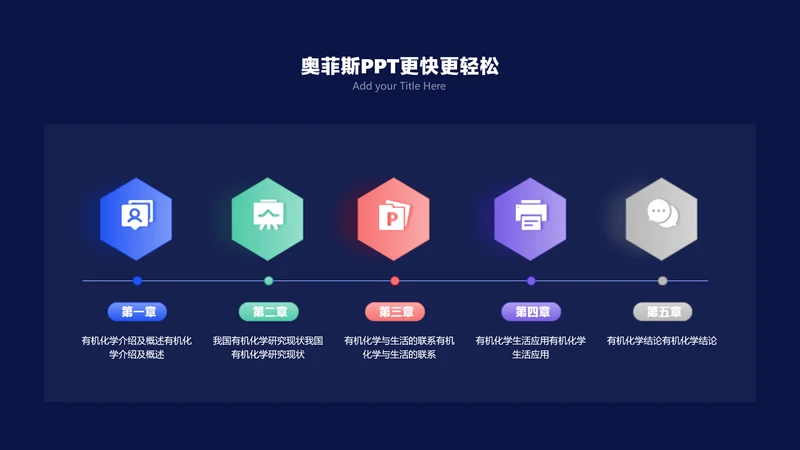 简约风并列关系5项PPT单页