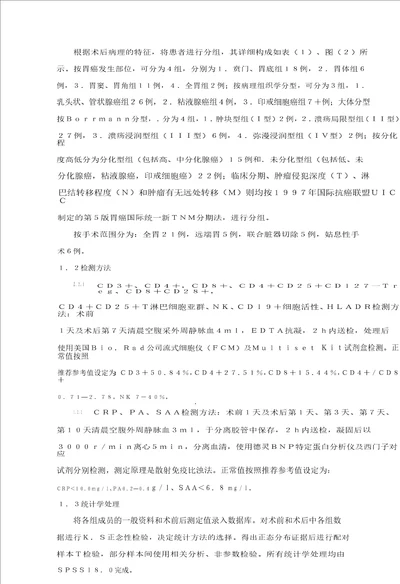 胃癌患者围手术期免疫功能和创伤改变检测方法的对比研究