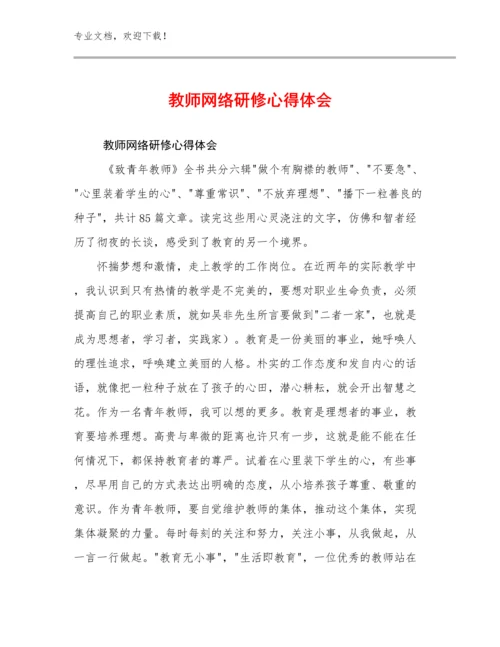 最新教师网络研修心得体会优选例文17篇.docx