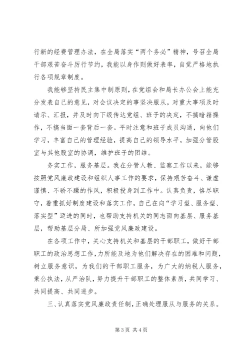地税局纪检监察负责人工作汇报 (13).docx