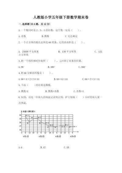 人教版小学五年级下册数学期末卷含解析答案.docx