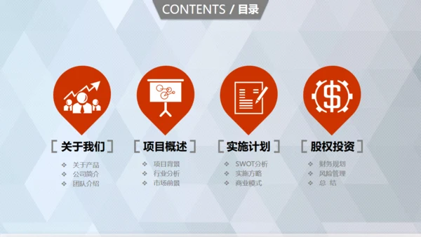 商业轻奢大气银灰色创业项目计划书通用PPT