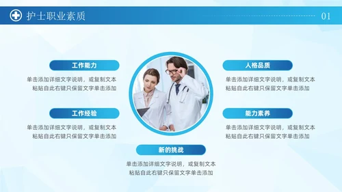 蓝色简约商务风科学管理专业护理护士长岗位竞聘通用PPT模板竞聘1