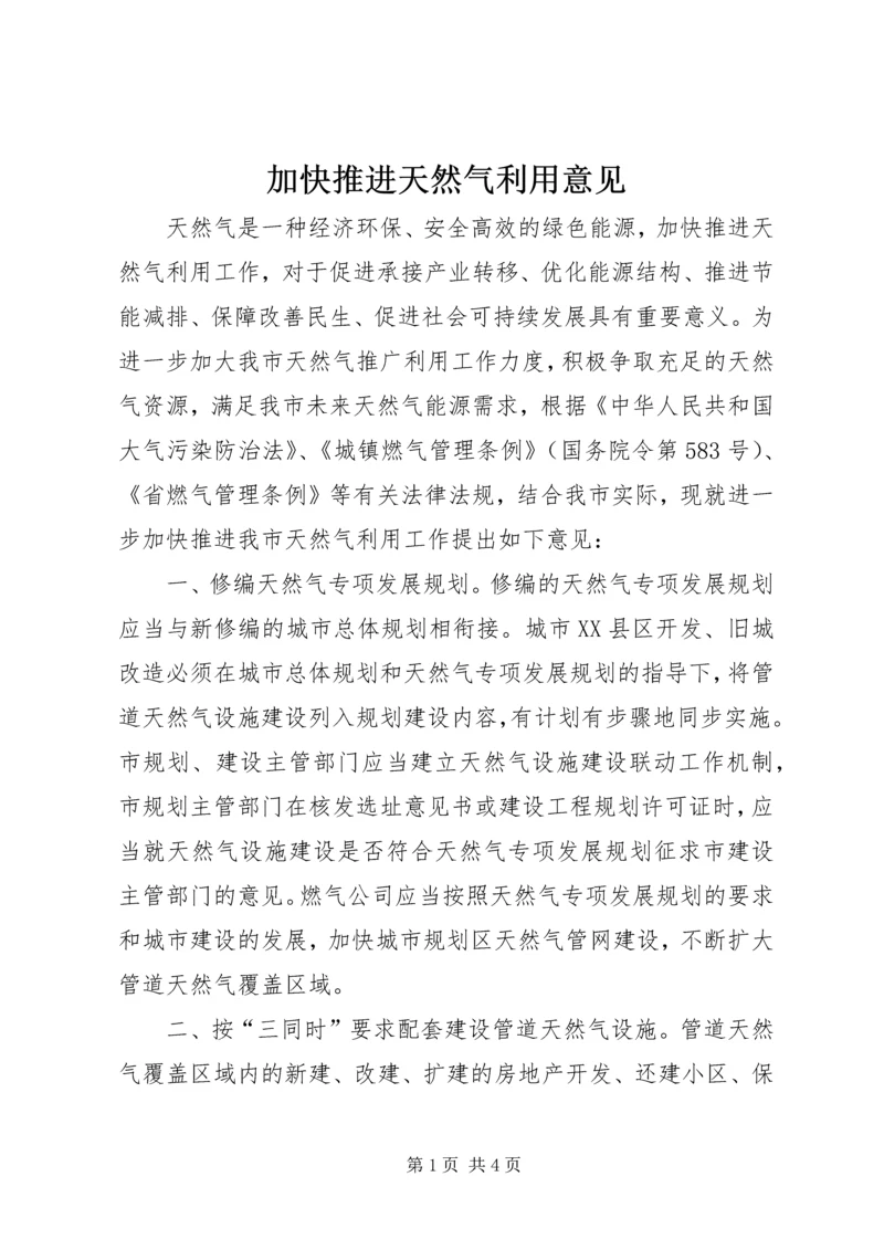 加快推进天然气利用意见.docx