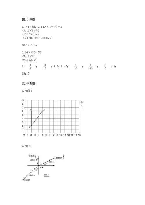 人教版六年级上册数学期末测试卷附答案【名师推荐】.docx