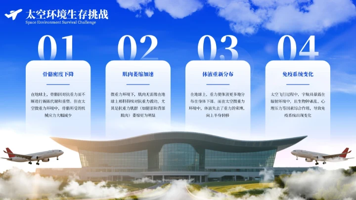 蓝色质感航空航天知识科普PPT模板