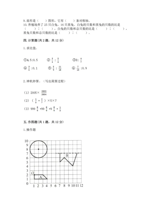 人教版六年级上册数学期末测试卷带答案（轻巧夺冠）.docx