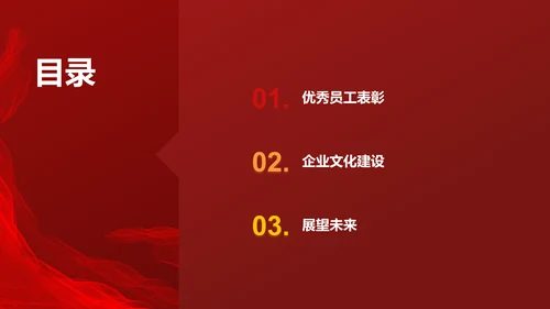 红色喜庆风优秀员工表彰PPT模板