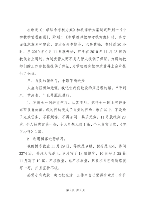 学校副校长创优争先工作自查报告.docx