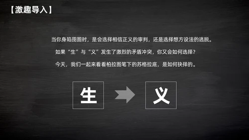 简约黑板风高中课件人应当坚持正义课件