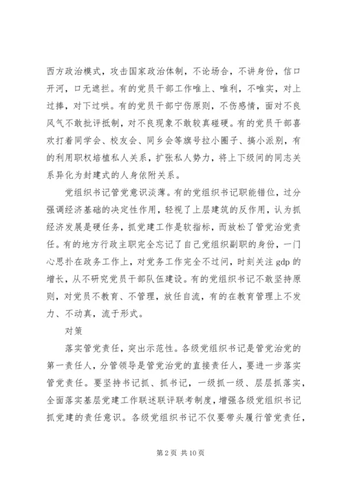 党内政治生活不严格存在的问题.docx