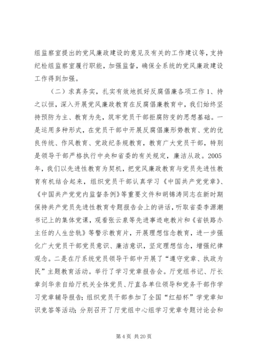 省文化厅党风廉政建设工作情况汇报.docx