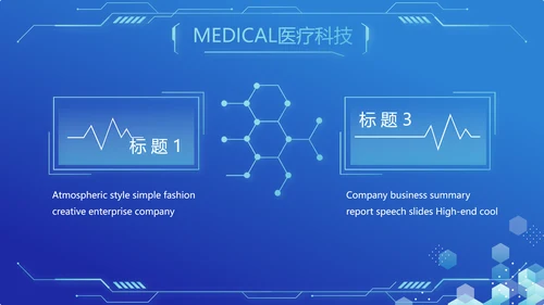 蓝色医疗科技信息化建设工作总结PPT