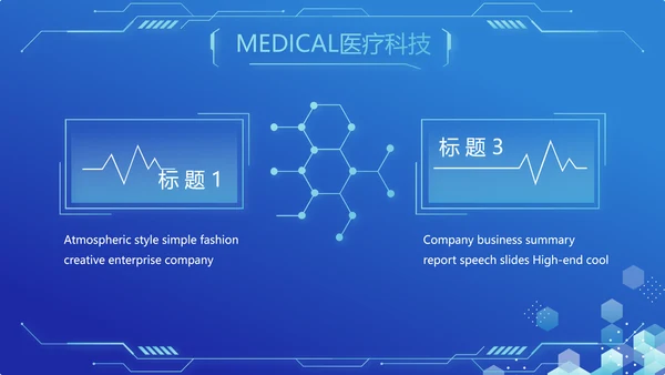 蓝色医疗科技信息化建设工作总结PPT