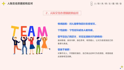 粉色简约插画风认识你真好大学生人际关系主题班会PPT