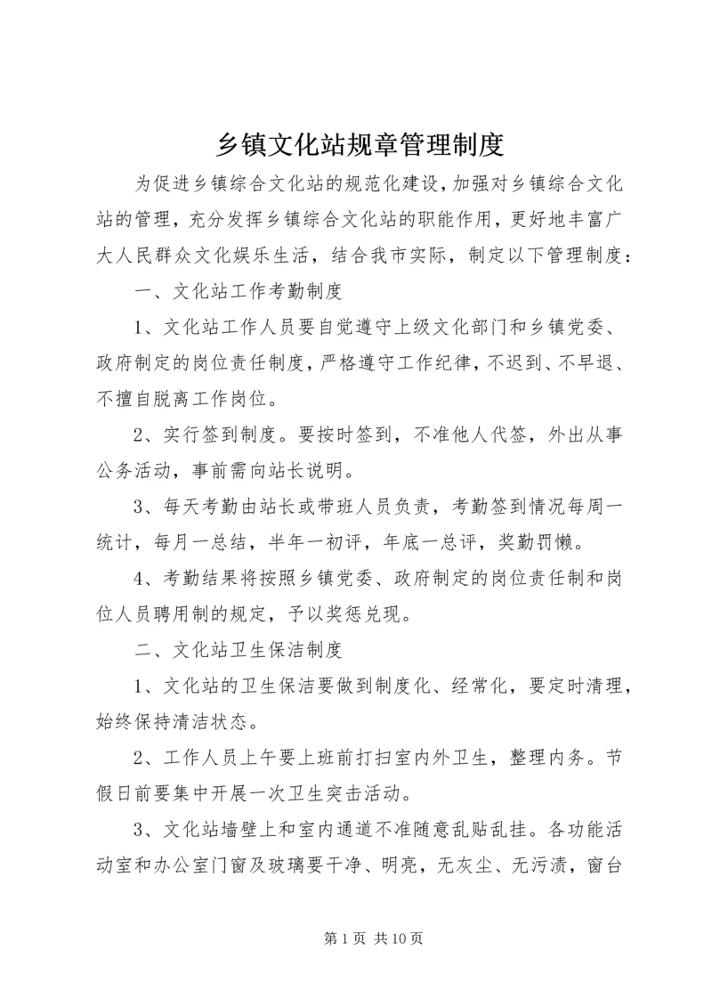 乡镇文化站规章管理制度.docx