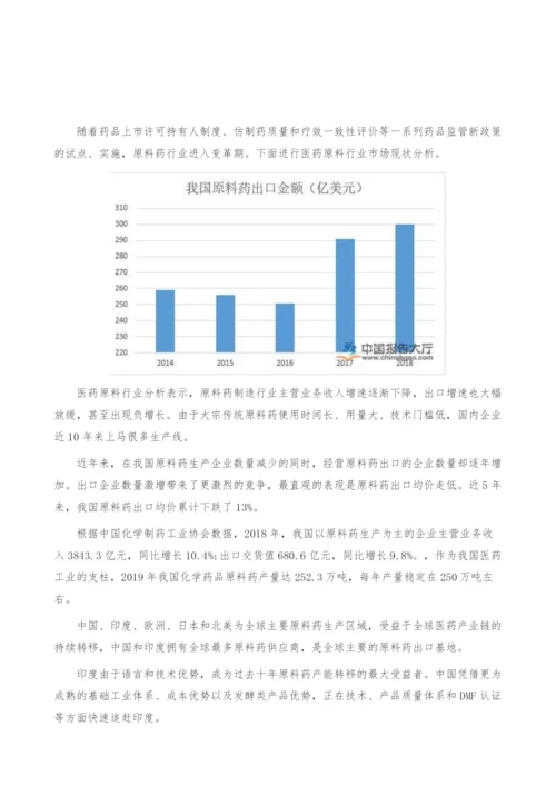 医药原料行业市场现状分析-产业报告.docx