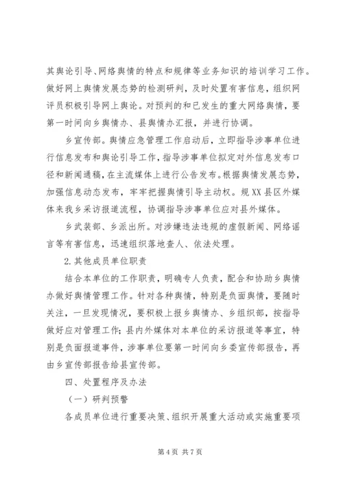 金岩土家族乡舆情应急管理工作预案 (2).docx