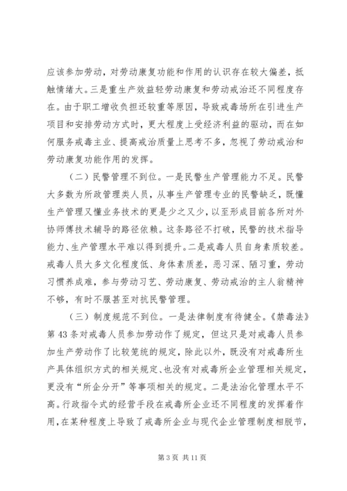 司法行政戒毒场所劳动工作建设调研报告.docx