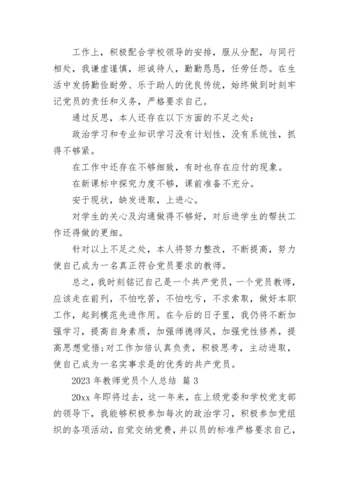 2023年教师党员个人总结.docx