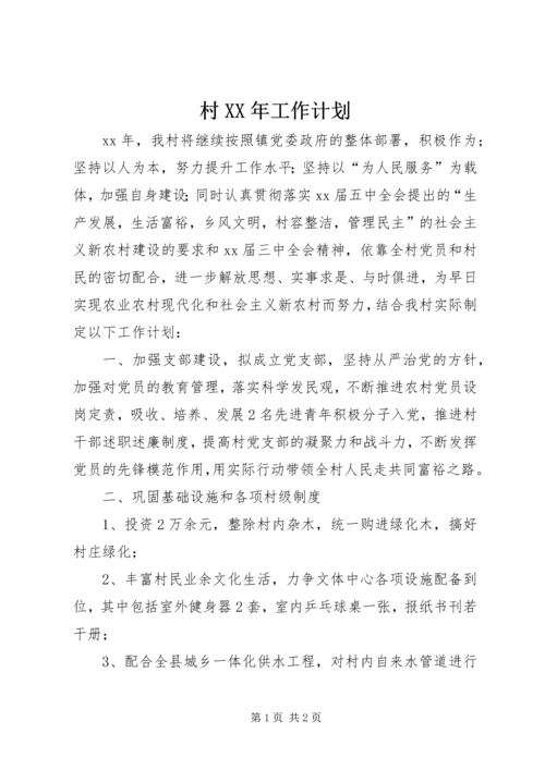 村XX年工作计划.docx