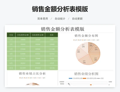 销售金额分析表模版